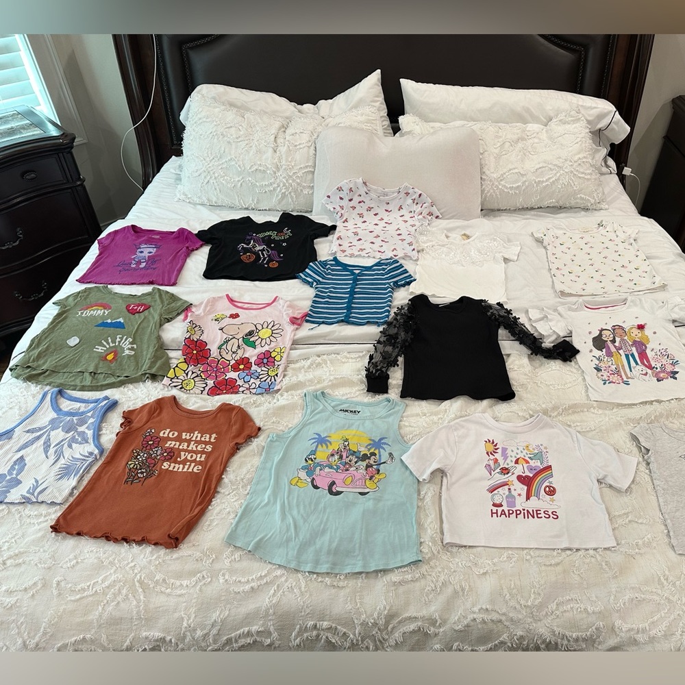 Lots of t-shirts for little girls